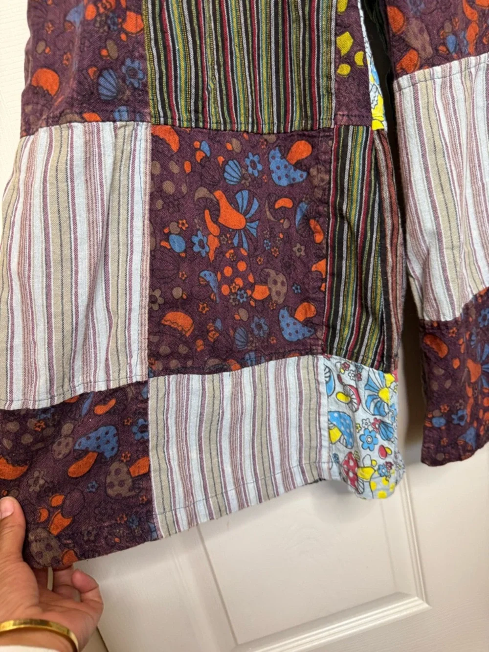 Kathmandu Imports Patchwork Jumpsuit Wide Leg One Size Artsy Hippie Cotton Overa - Picture 4 of 14